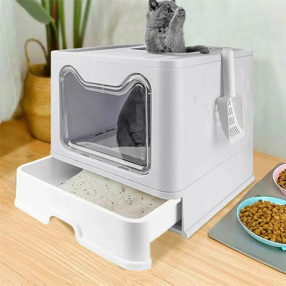 Cat Litter Box with Lid Foldable