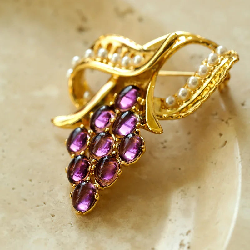 Brass With 18K AAA Colorful Crystal Retro Brooches