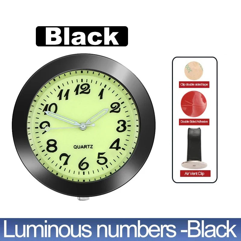 Car Clock Luminous Automobiles Internal Stick-On Mini Digital Watch Mechanics Quartz Clocks Auto Ornament