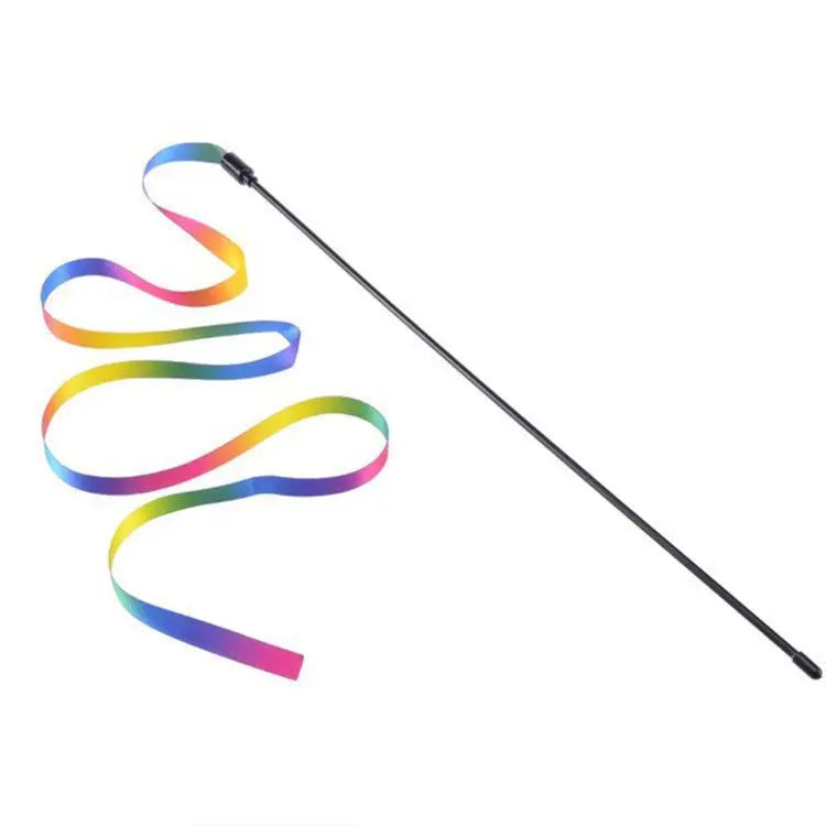 Pet Cat Toys Cute Funny Rainbow Strips Stick